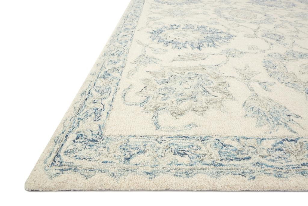 Loloi Norabel NOR-04 Ivory/Blue Area Rug Angle