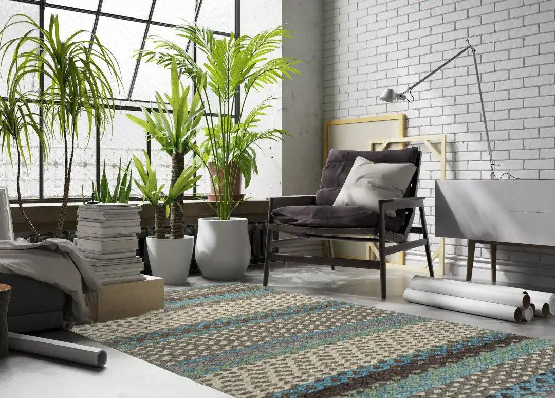 Capel Rugs Wanderer 0228-435 Ocean Blue Area Rug Room Scene