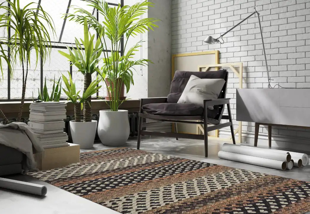 Capel Rugs Wanderer 0228-750 Cognac Area Rug Room Scene