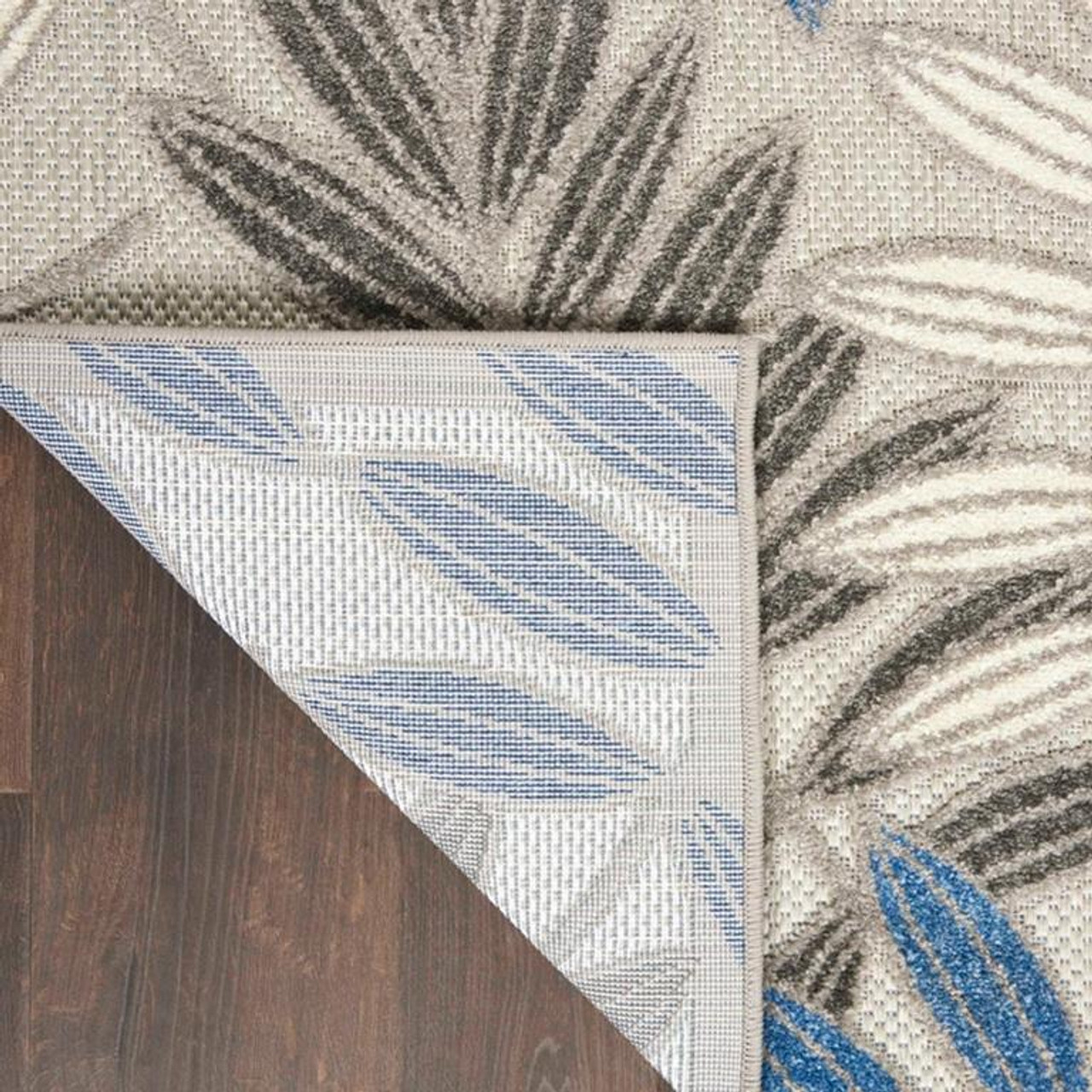 Nourison Aloha ALH18 Grey Blue Area Rug Backing