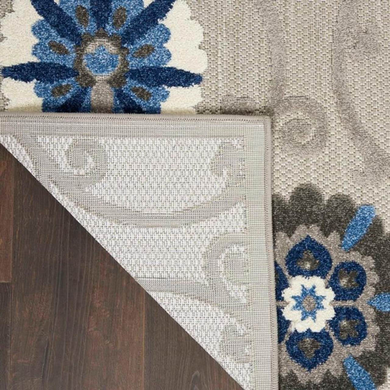 Nourison Aloha ALH19 Grey Blue Area Rug Backing