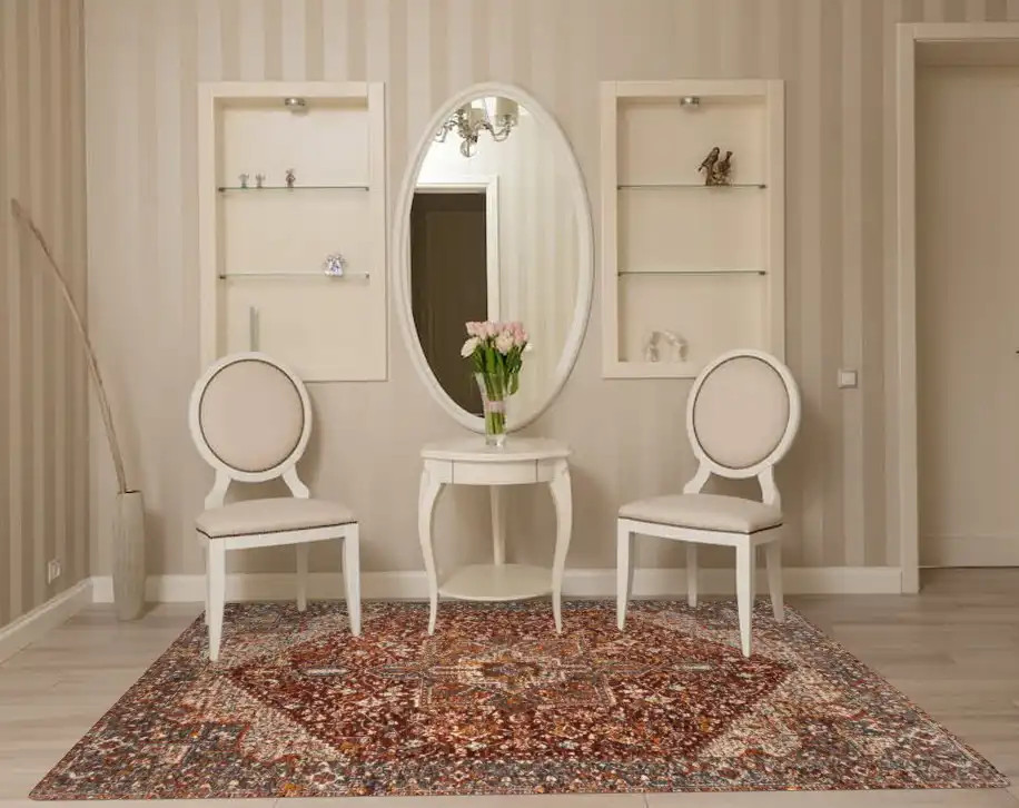 Loloi Lourdes LOU-02 Rust Multi Area Rug Room Scene