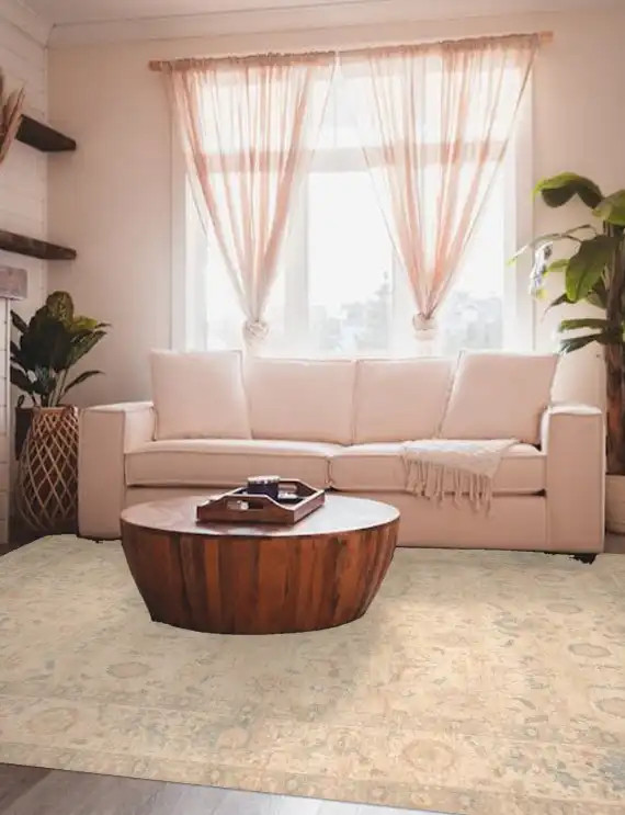 Loloi Priya PRY-05 Natural Blue Area Rug Room Scene