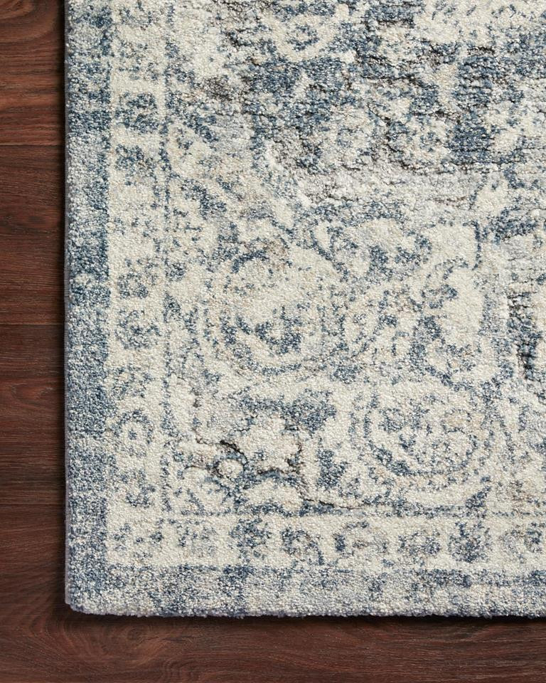 Loloi Theory THY-02 Ivory Blue Area Rug Corner