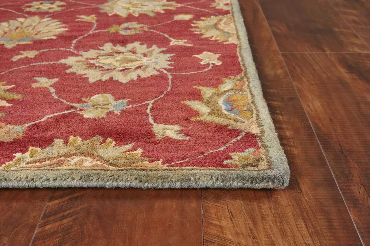 Kas Syriana 6003 Red Allover Kashan Area Rug Corner