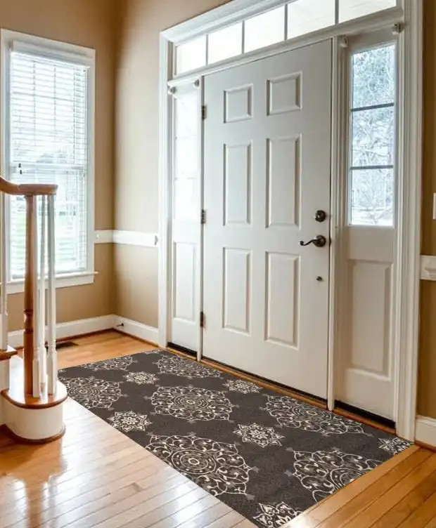 Kas Harbor 4207 Charcoal Courtyard Area Rug Room Scene