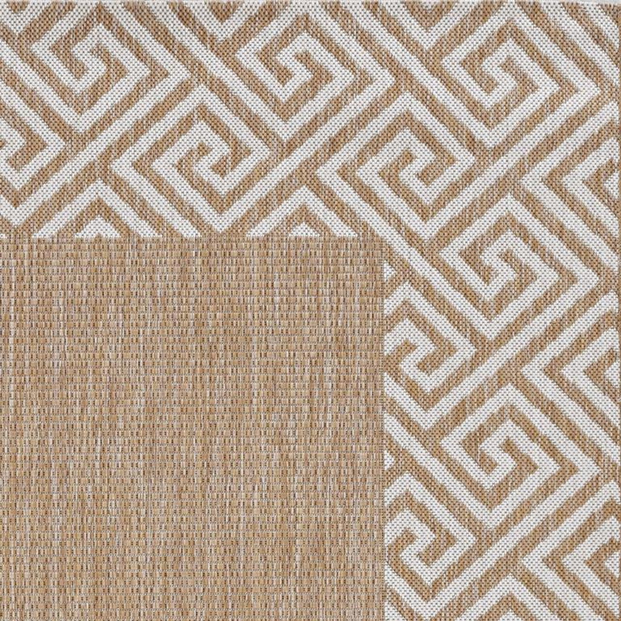 Kas Provo 5766 Natural Greek Key Area Rug Close Up