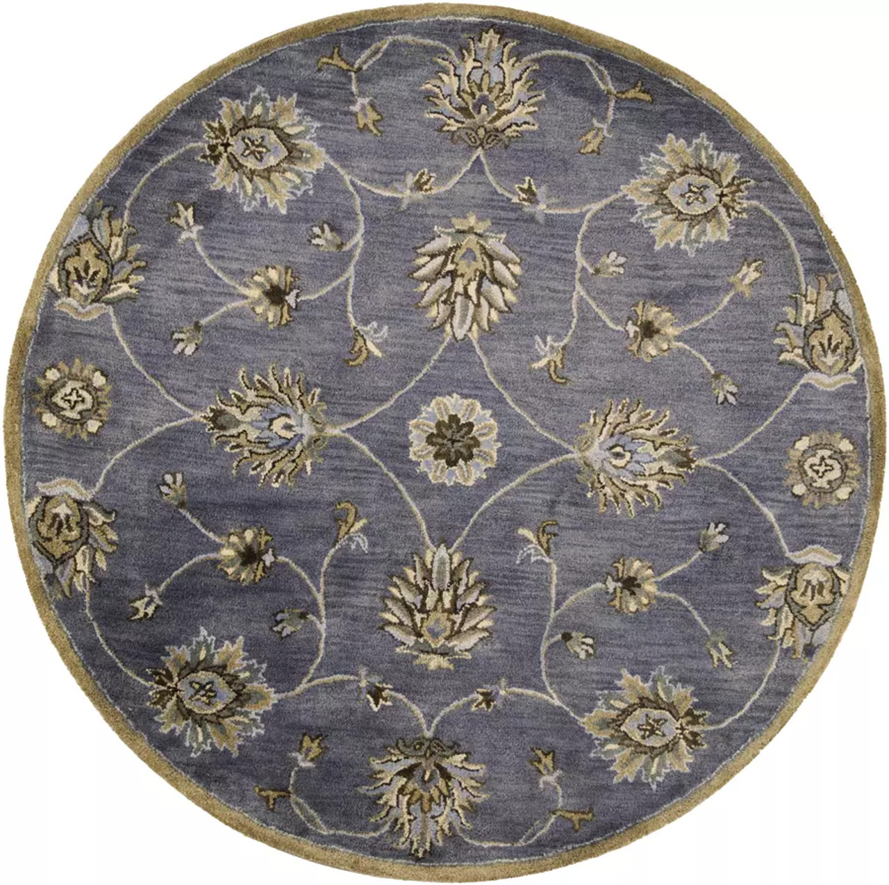 Kas Syriana 6024 Midnight Kashan Area Rug Round