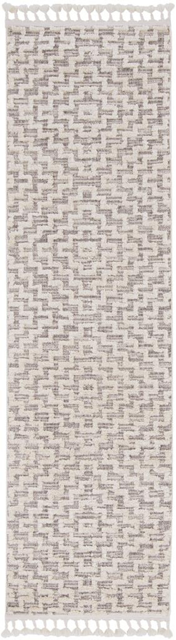 Kas Willow 1104 Ivory Grey Geo Runner Area Rug