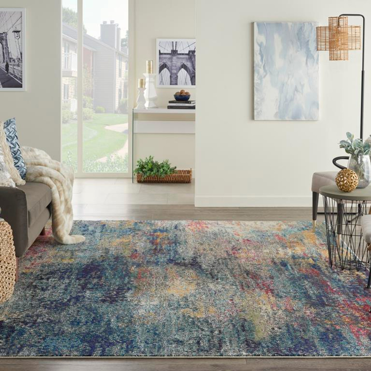 Nourison Celestial CES16 Multicolor Area Rug Room Scene