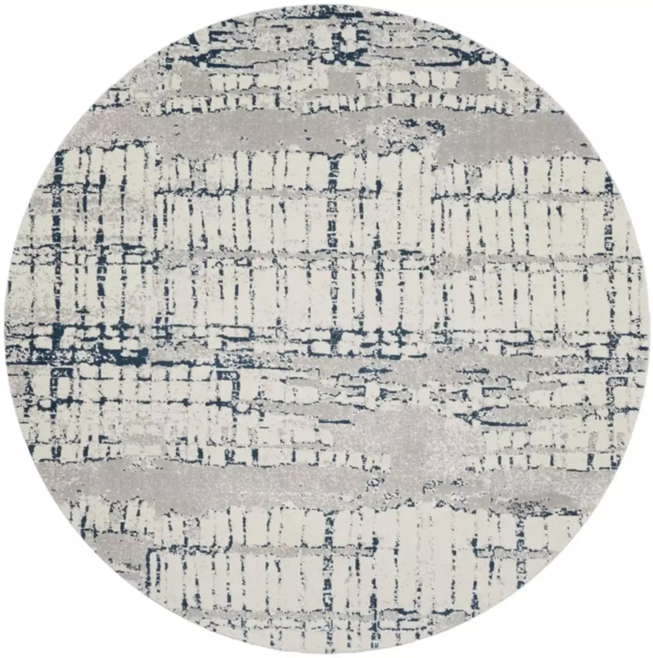 Nourison Twilight TWI10 Ivory Navy Round Area Rug