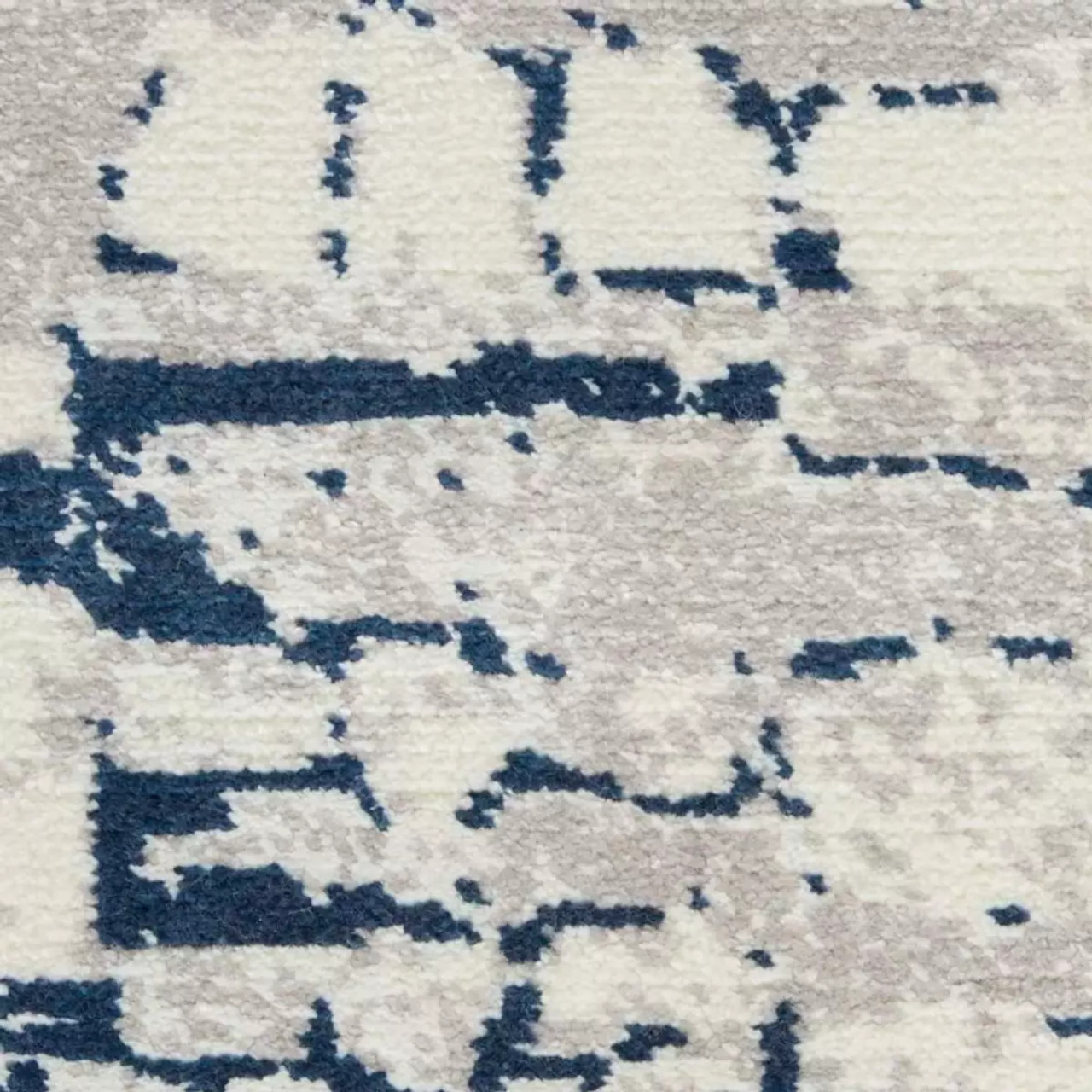 Nourison Twilight TWI10 Ivory Navy Area Rug Swatch