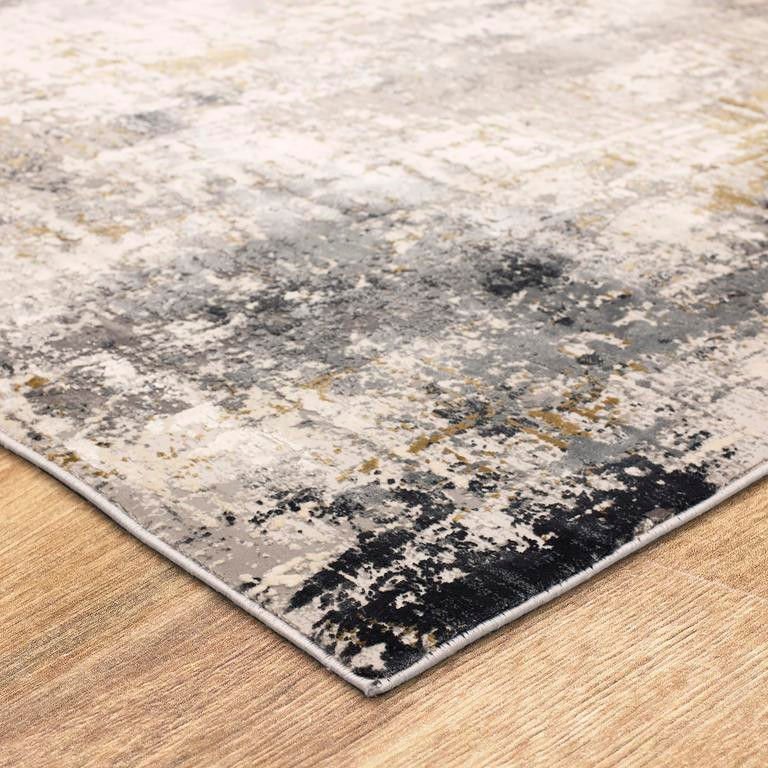Karastan Tryst RG073-131 Marseille Grey Area Rug Corner Angle