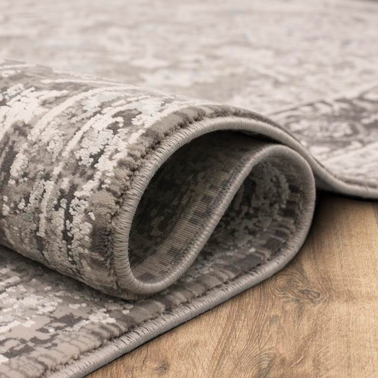 Karastan Tryst RG078-131 Verona Grey Area Rug Roll Edge