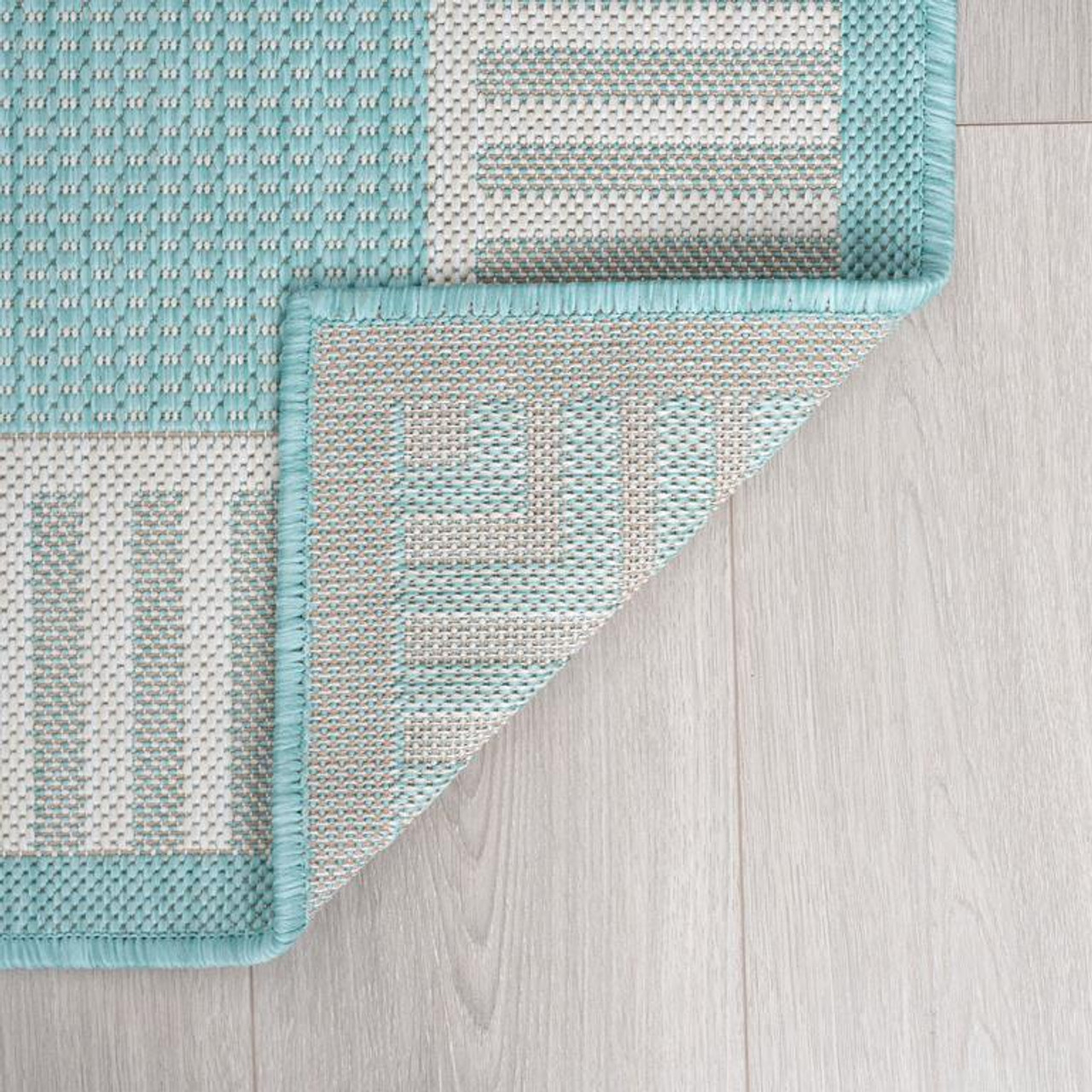 Tayse Eco Dania ECO1206 Aqua Area Rug Back
