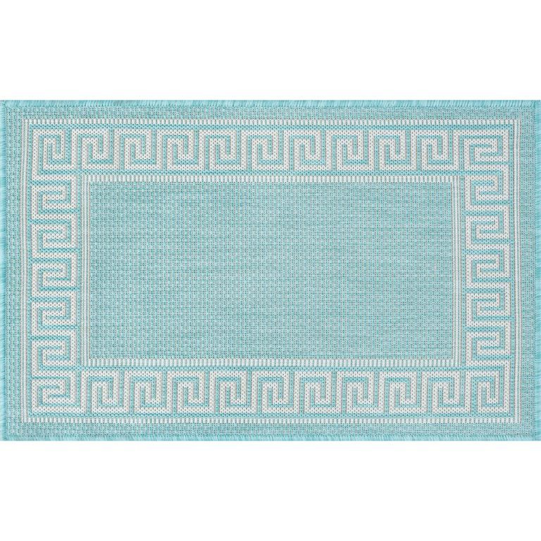 Tayse Eco Giovanna ECO1006 Aqua Scatter Area Rug