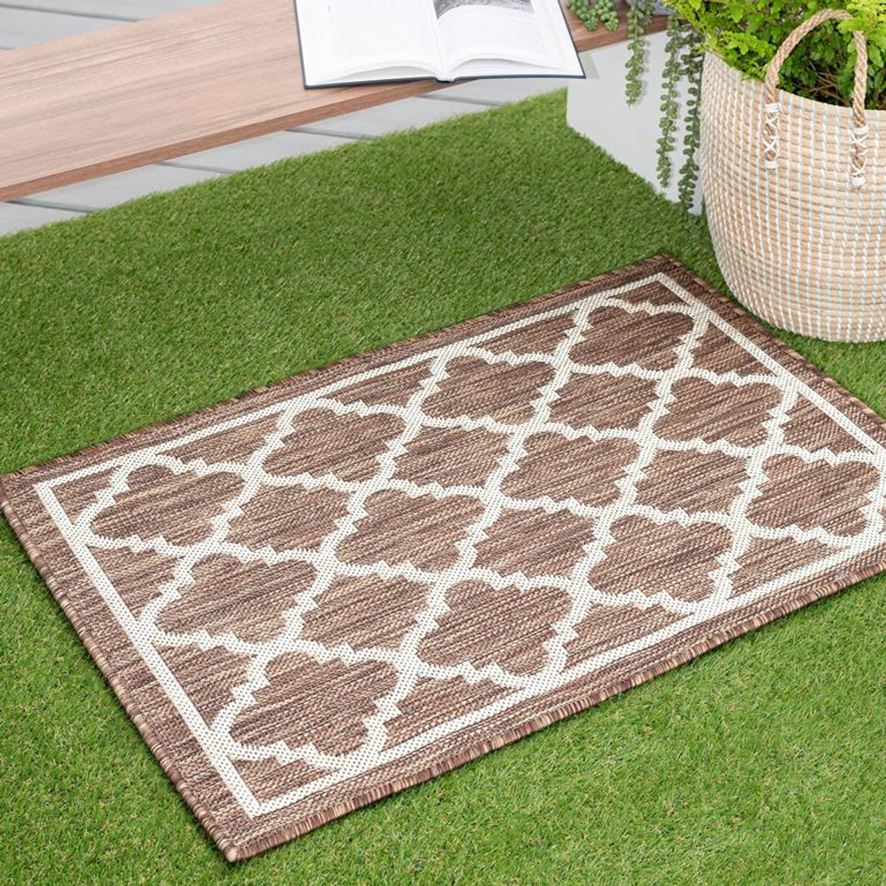 Tayse Eco Shaila ECO1303 Gold Scatter Area Rug Patio Scene