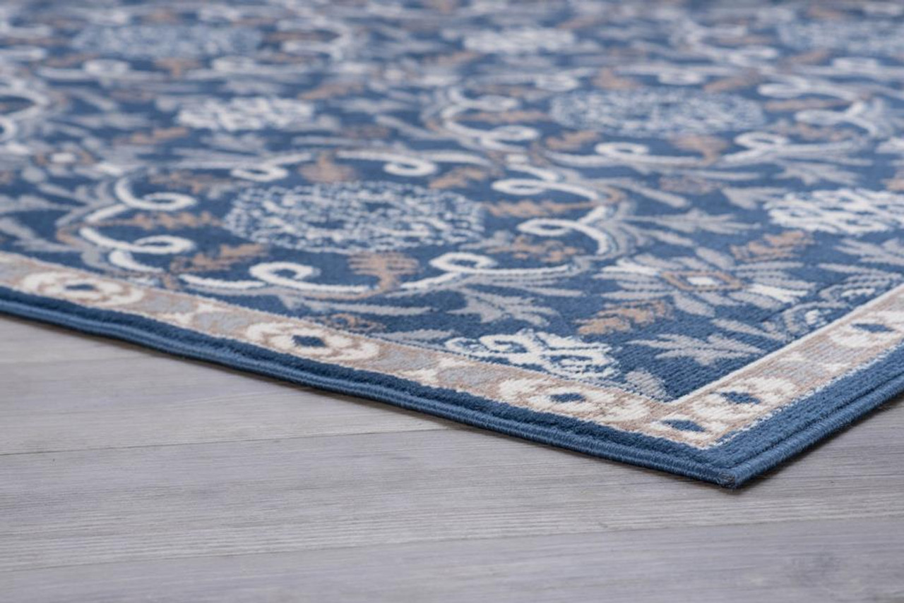 Tayse Hampton Izel HMP3807 Navy Area Rug Corner 2