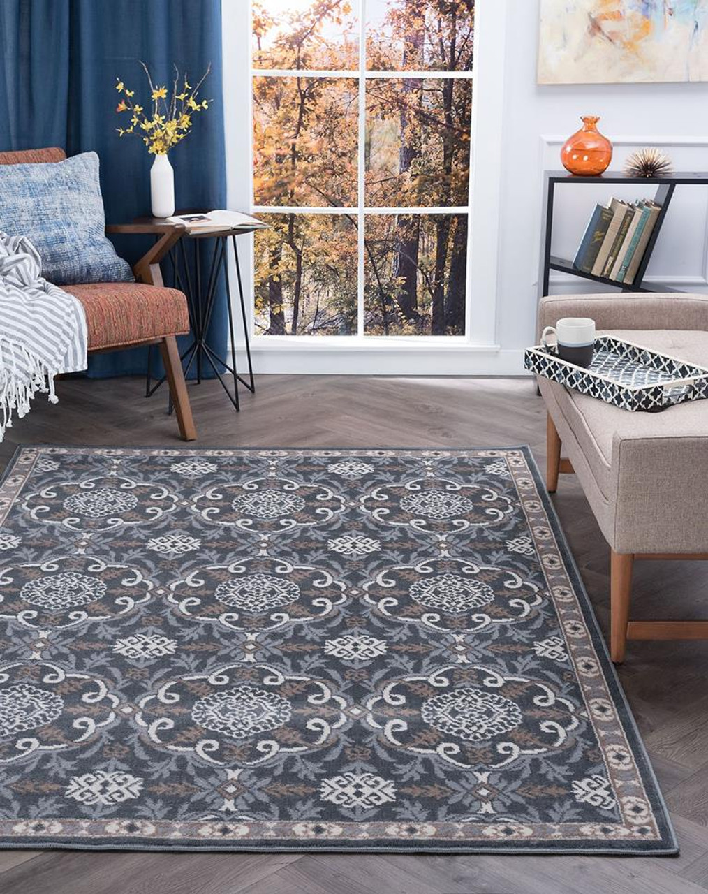 Tayse Hampton Izel HMP3809 Gray Area Rug Room Scene
