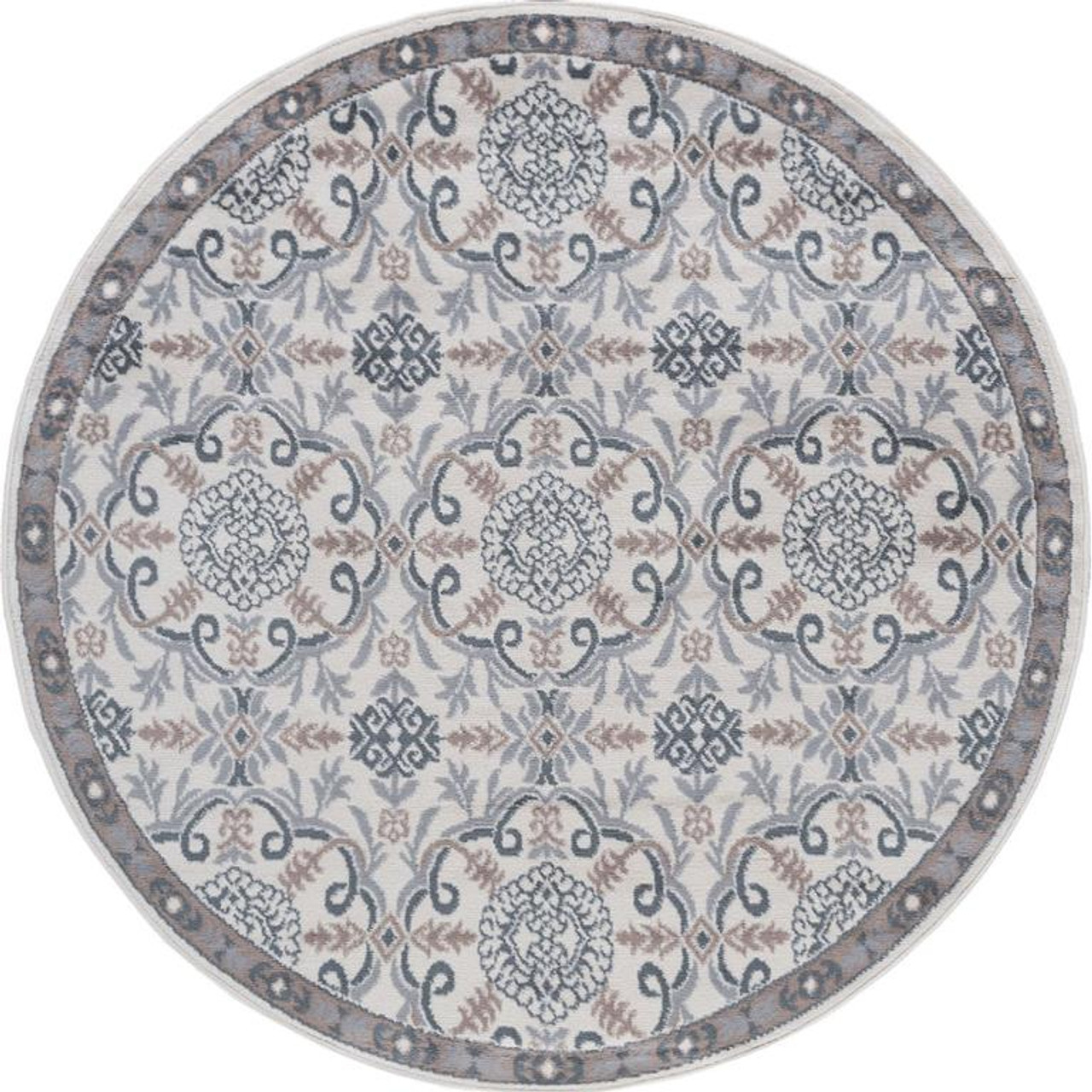 Tayse Hampton Izel HMP3817 Cream Round Area Rug