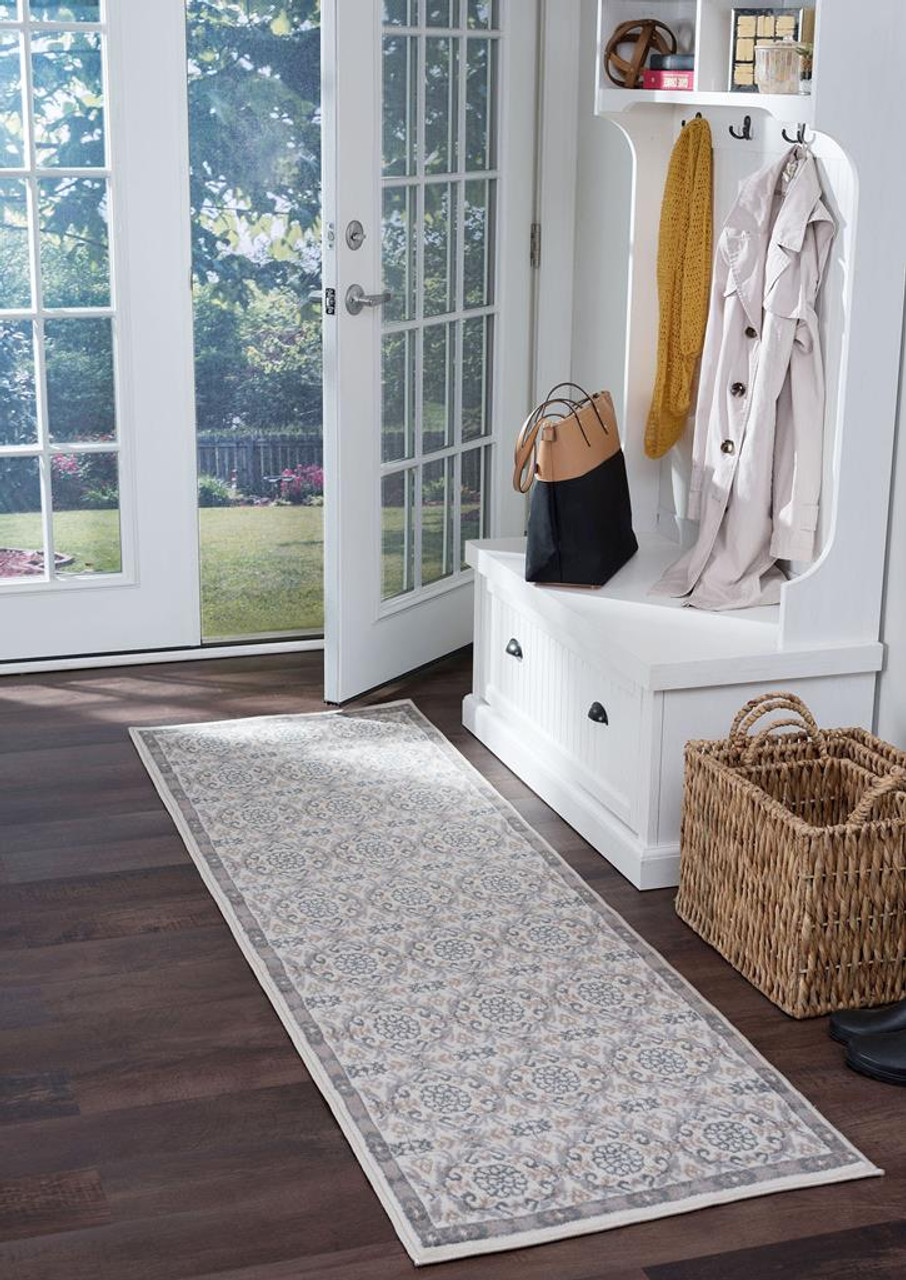 Tayse Hampton Izel HMP3817 Cream Runner Area Rug Room Scene