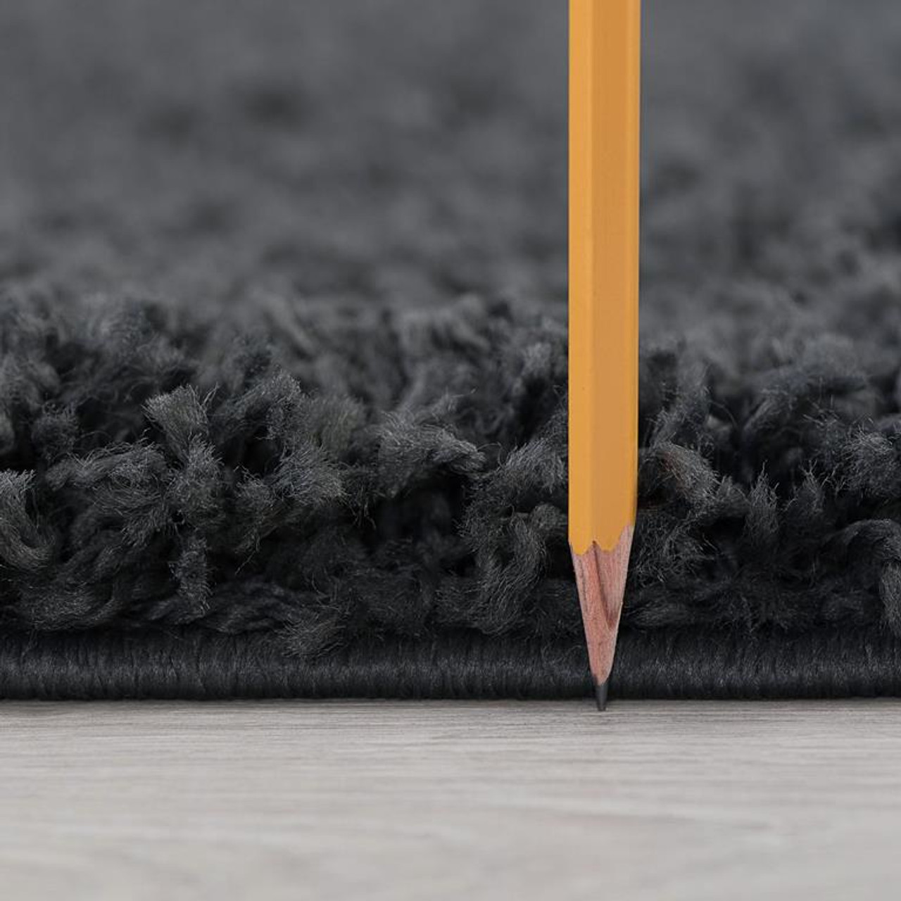 Tayse Jersey Shag Alana JRS1003 Dark Gray Area Rug Pile