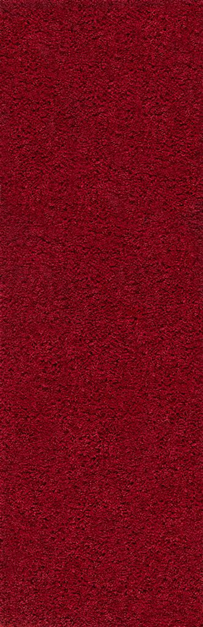 Tayse Jersey Shag Alana JRS1006 Red Runner Area Rug