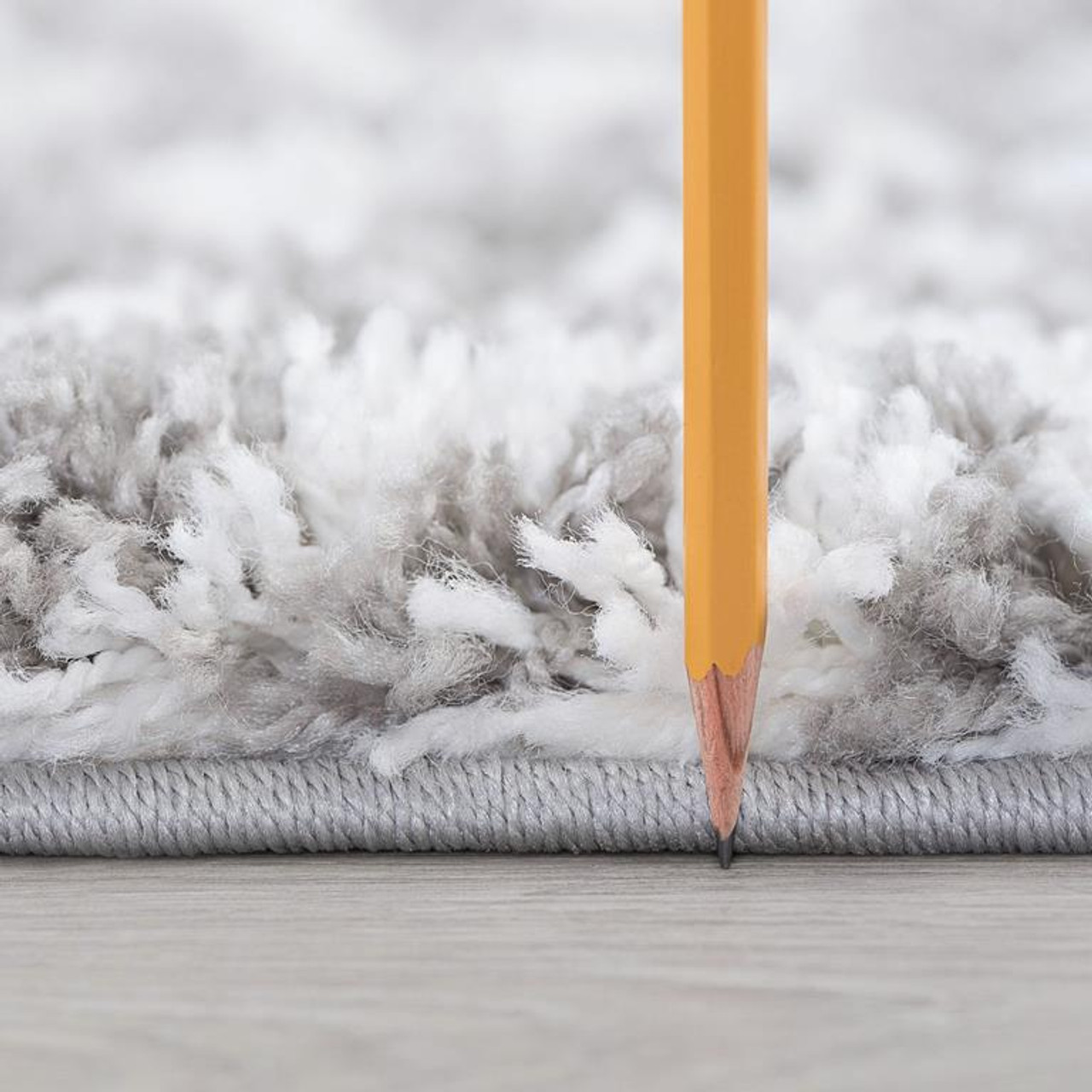 Tayse Jersey Shag Jeni JRS1302 Silver Area Rug Pile