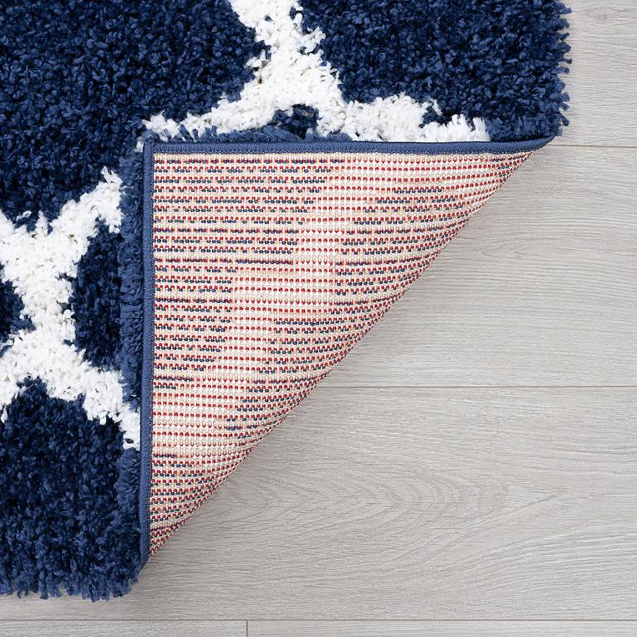 Tayse Jersey Shag Jeni JRS1304 Navy Area Rug Back