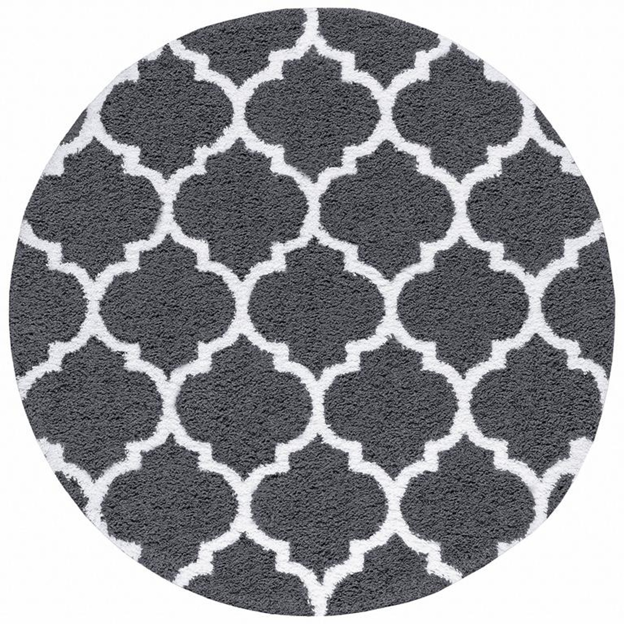 Tayse Jersey Shag Jeni JRS1307 Gray Round Area Rug