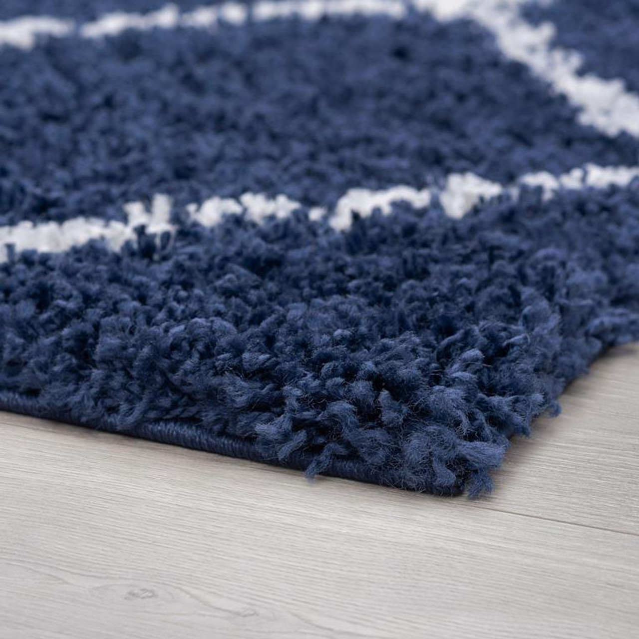 Tayse Jersey Shag Mira JRS1104 Navy Area Rug Corner