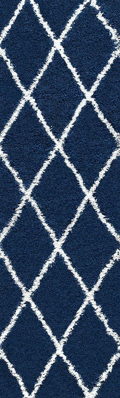 Tayse Jersey Shag Mira JRS1104 Navy Runner Area Rug