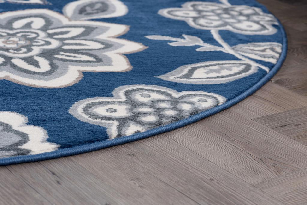 Tayse Madison Emmalyn MDN3407 Navy Area Rug Corner 2