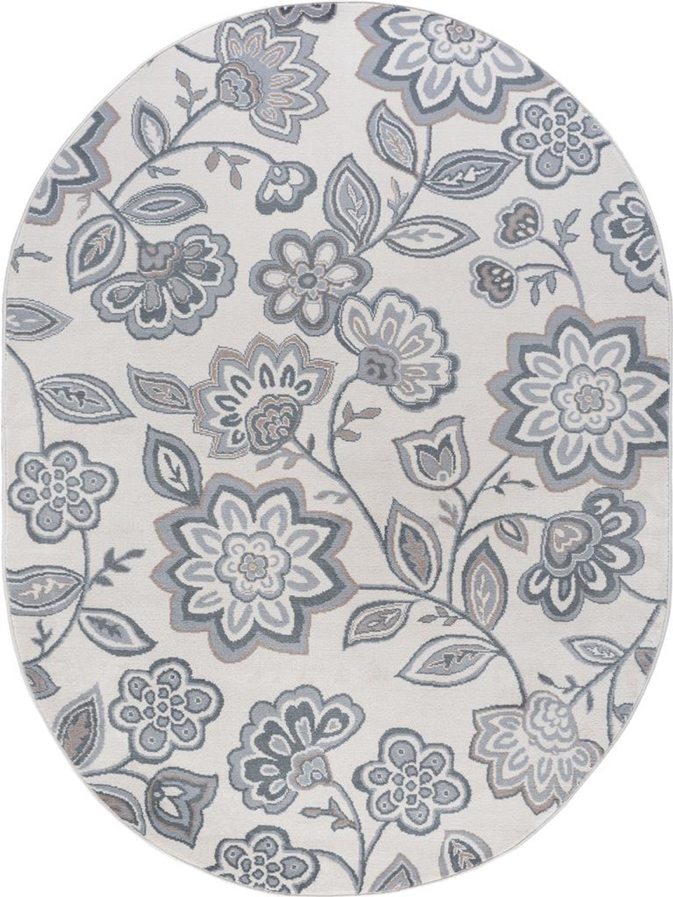 Tayse Madison Emmalyn MDN3417 Cream Oval Area Rug