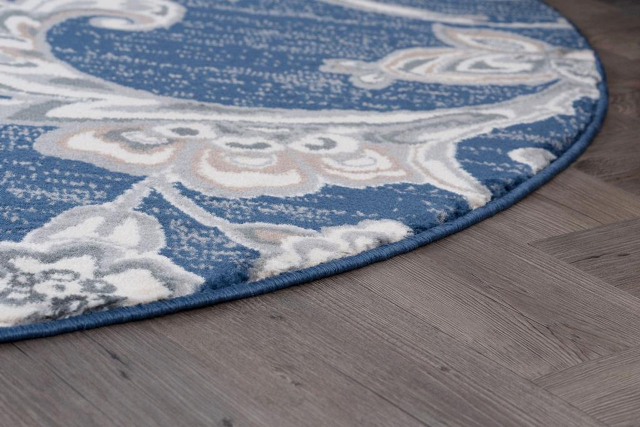 Tayse Madison Garland MDN3507 Navy Area Rug Corner