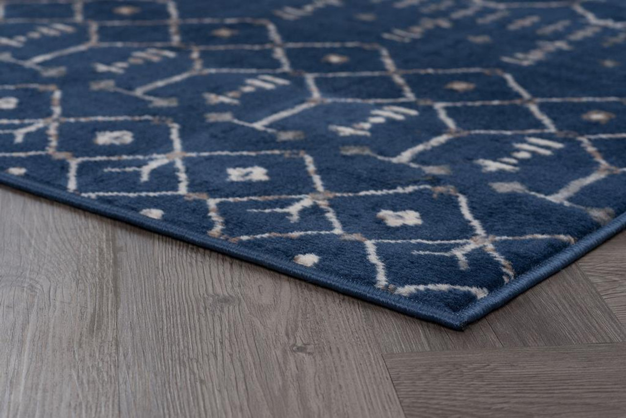 Tayse Madison Heidy MDN3307 Navy Area Rug Corner