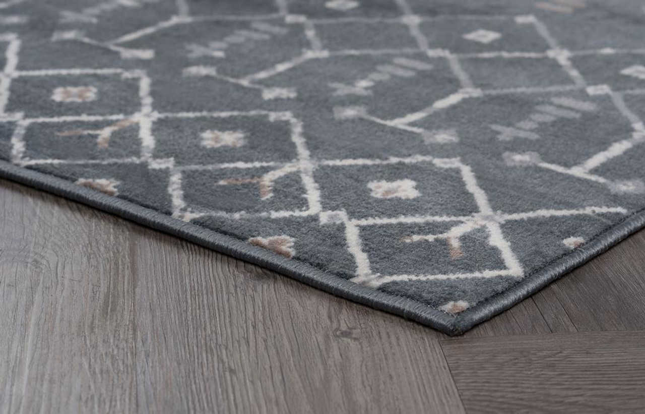 Tayse Madison Heidy MDN3341 Dark Gray Area Rug Corner 2