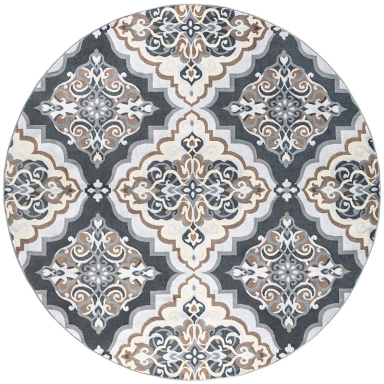 Tayse Madison Peoria MDN4109 Gray Round Area Rug