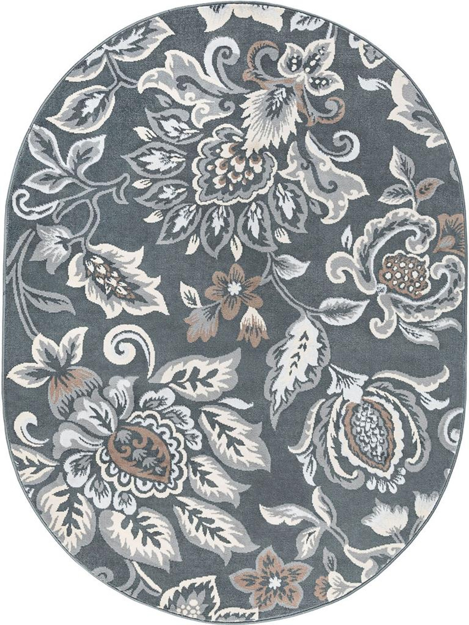 Tayse Madison Stella MDN4241 Dark Gray Oval Area Rug
