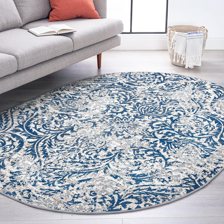 Tayse Madison Taryn MDN4517 Cream Oval Area Rug Room Scene