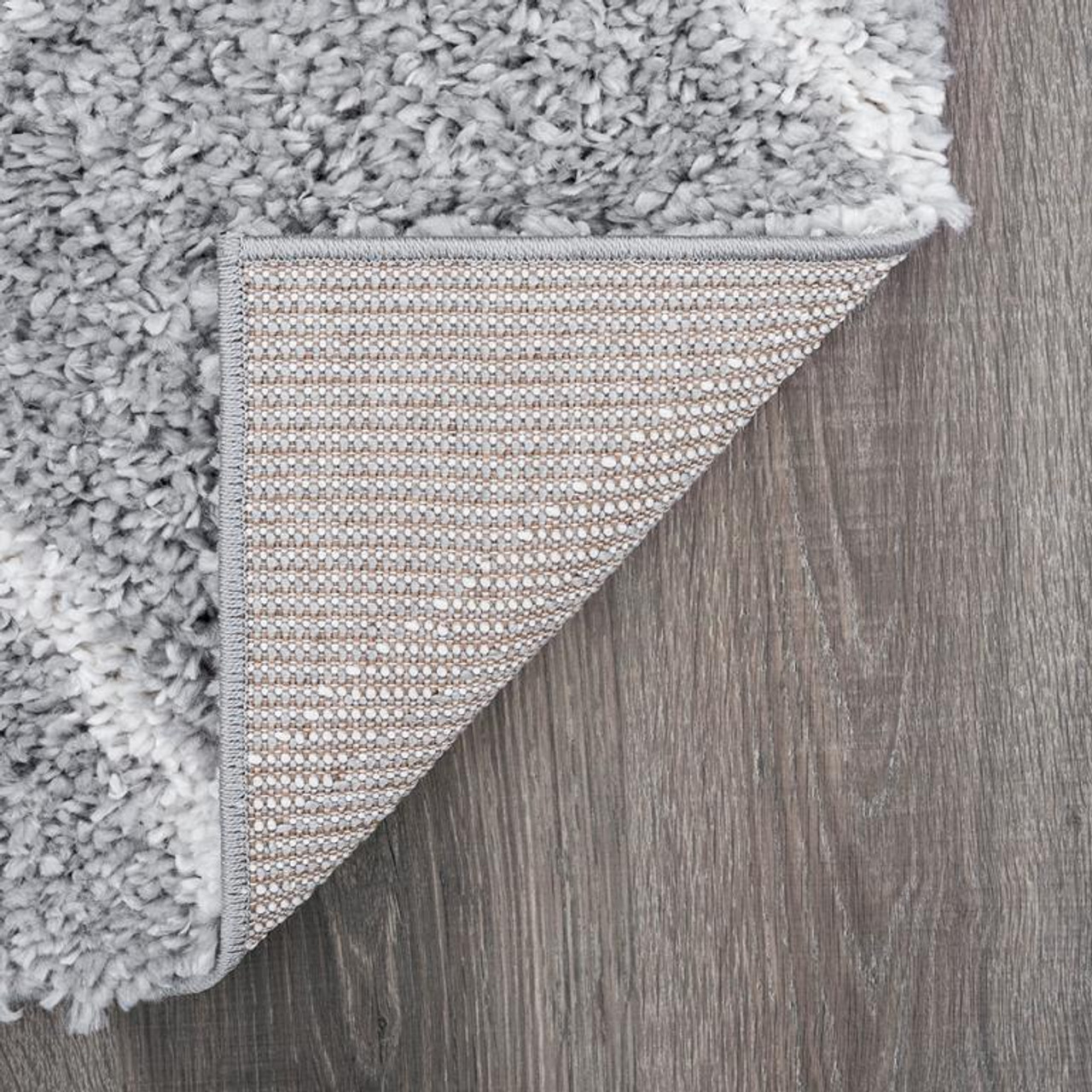 Tayse Soho Shag Benji SOH1102 Silver Area Rug Back