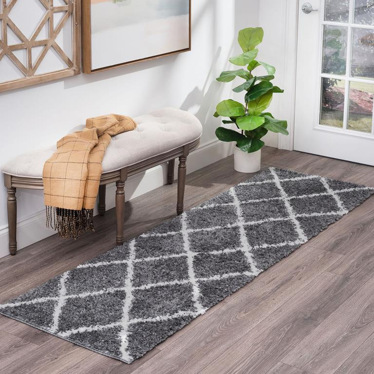廃盤 ACME FURNITURE MARIPOSA RUG マリポサラグ Tayse Soho Shag Derry SOH1201 Gray Area Rug - Carpetmart.com