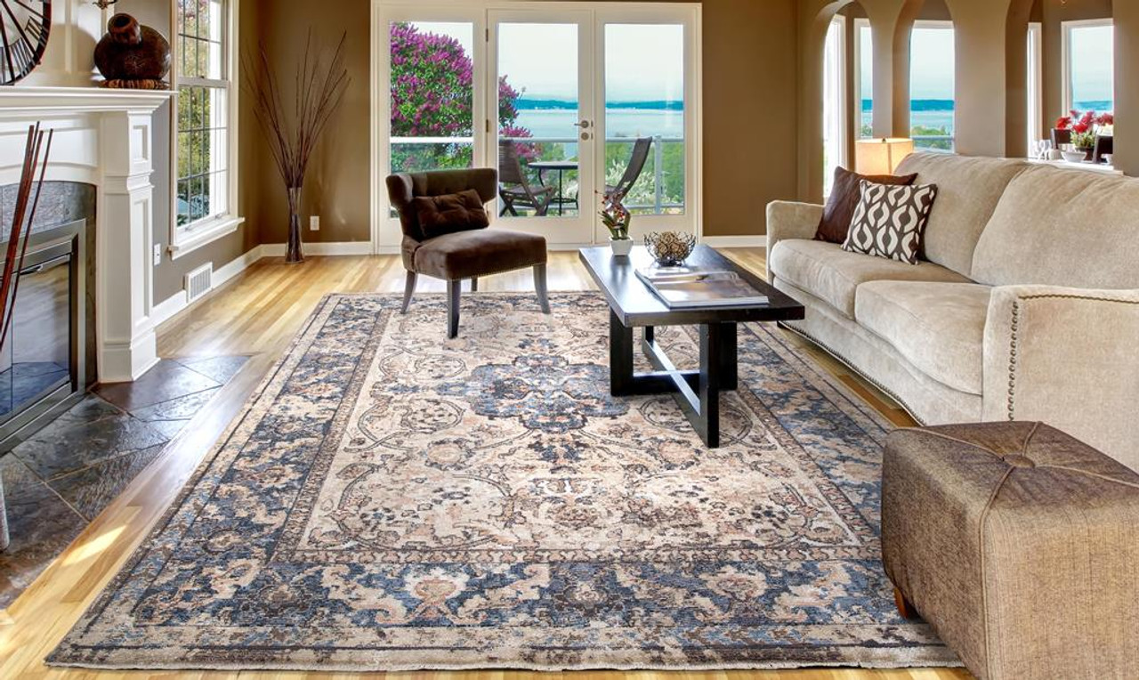 Concord Global Trading Pandora 8022 Verona Ivory Area Rug Room Scene 2