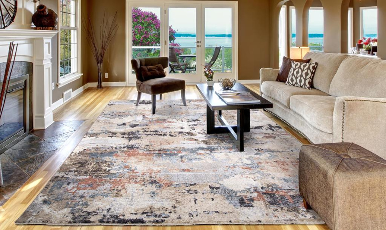 Concord Global Trading Pandora 8052 Celeste Ivory Area Rug Room Scene 2