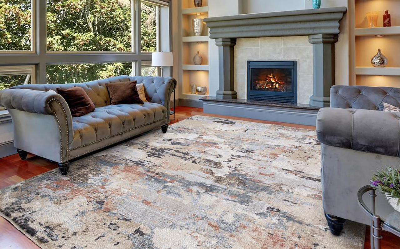 Concord Global Trading Pandora 8052 Celeste Ivory Area Rug Room Scene 4