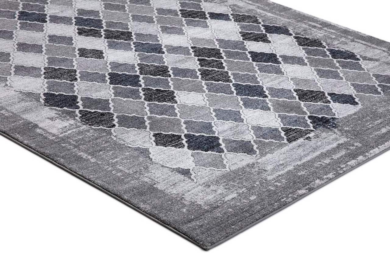 Concord Global Trading Positano 3236 Siena Gray Area Rug on Angle