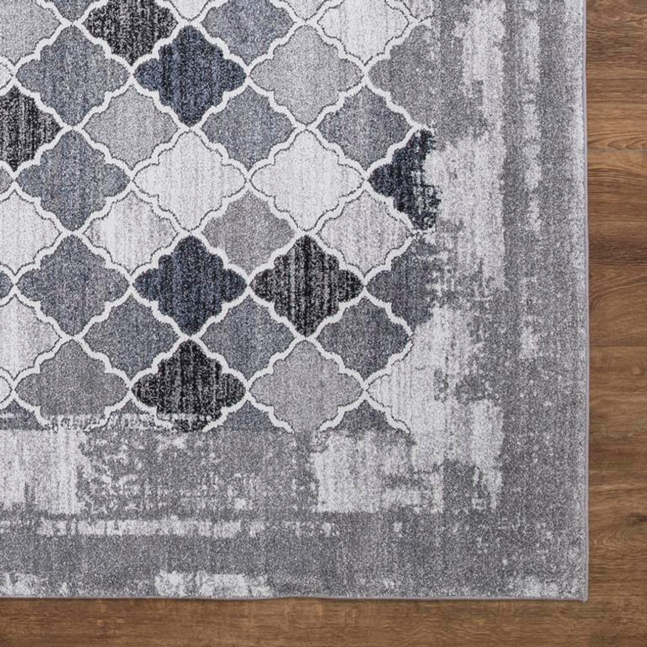 Concord Global Trading Positano 3236 Siena Gray Area Rug Corner