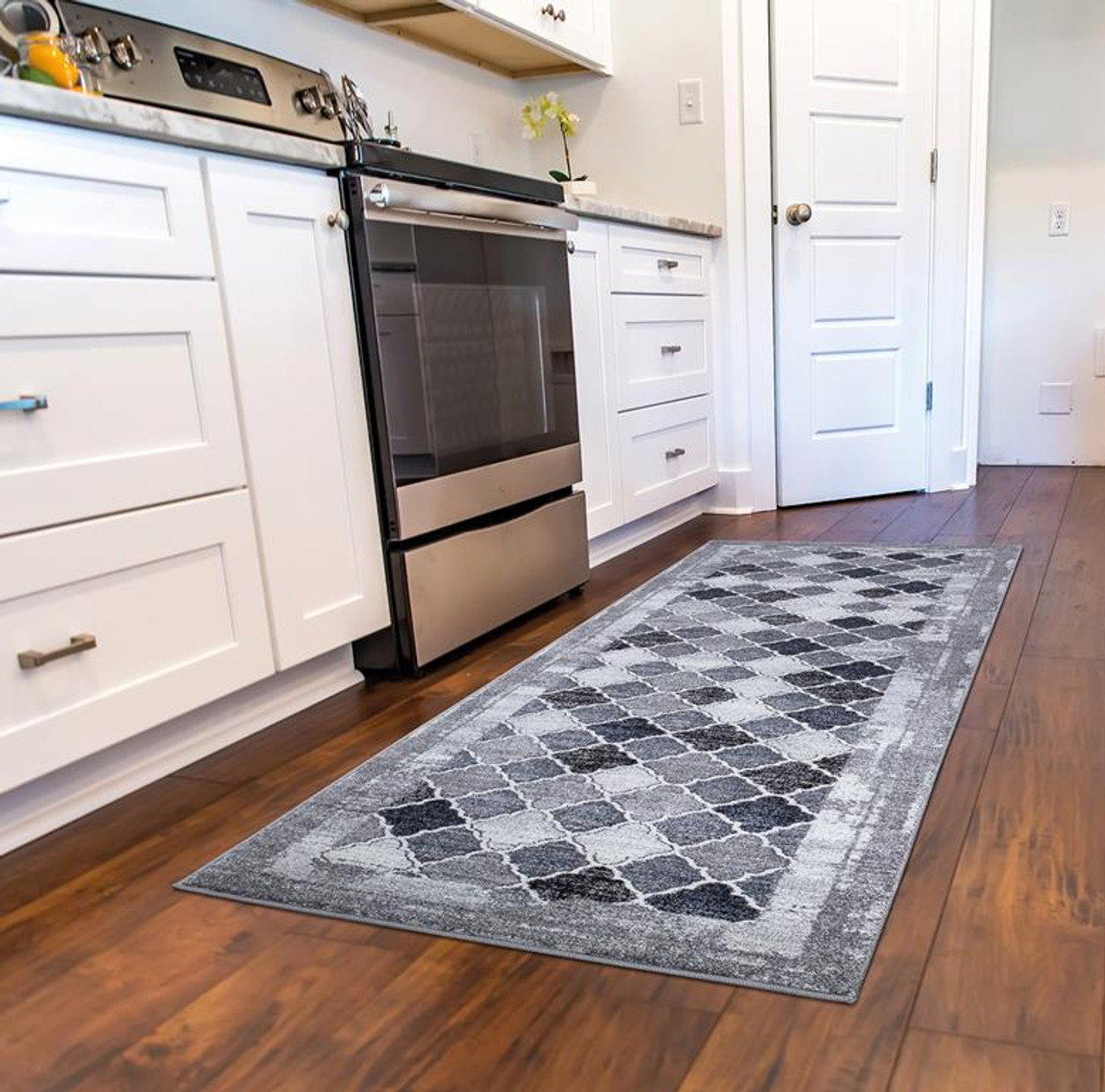 Concord Global Trading Positano 3236 Siena Gray Runner Area Rug Room Scene 2