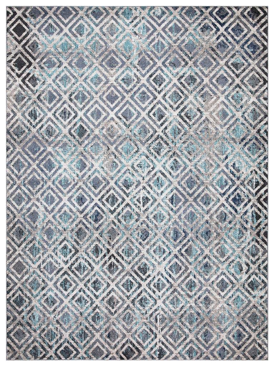 Concord Global Trading Vintage 7244 Diamonds Blue Area Rug