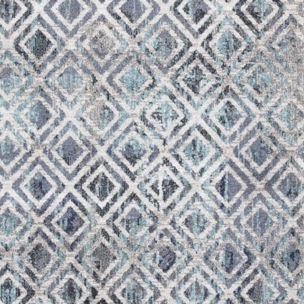 Concord Global Trading Vintage 7244 Diamonds Blue Area Rug Swatch